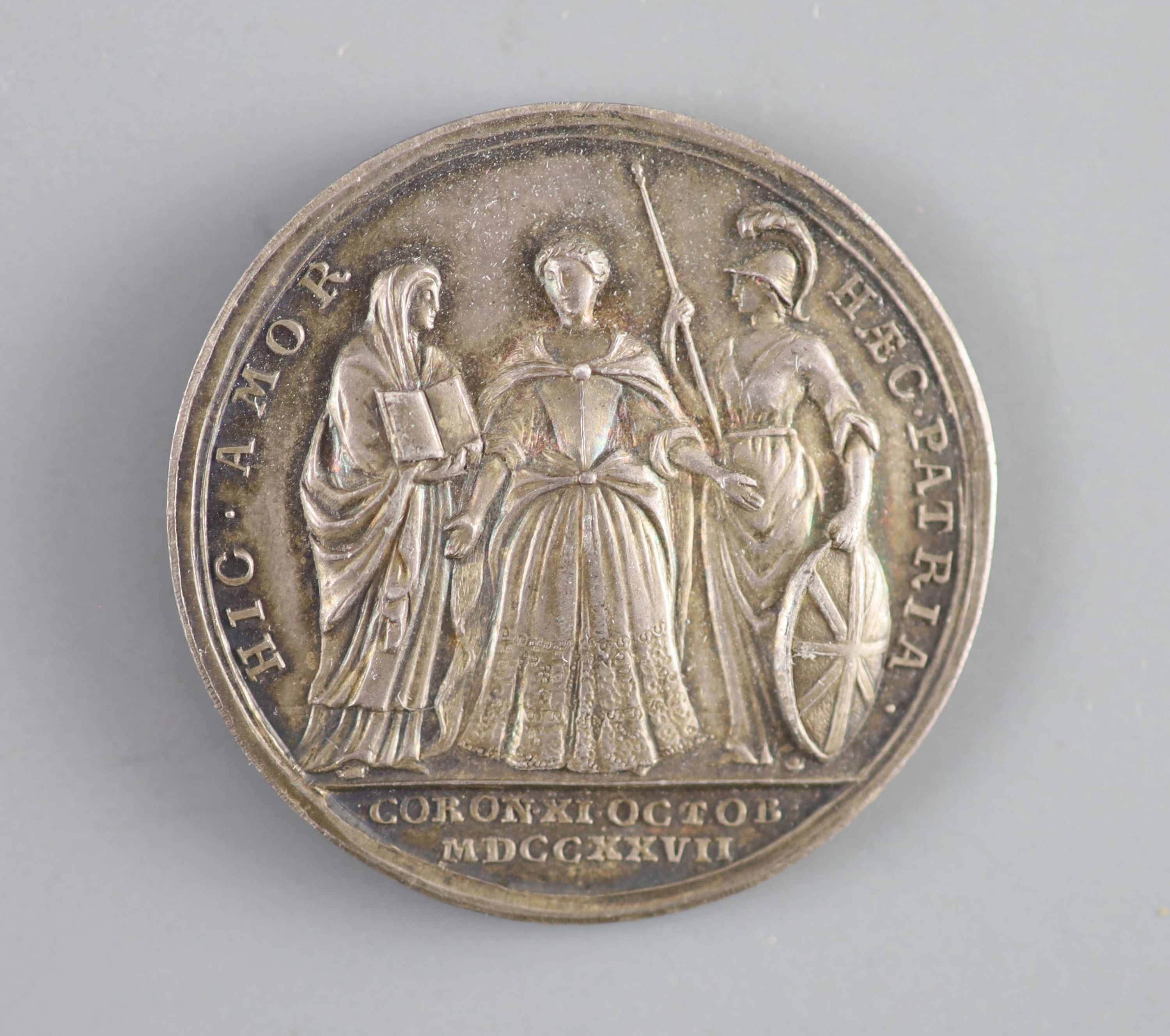 British Medals, George II: Queen Caroline, Coronation 1727, the official medal, in silver, by John Croker, 35mm